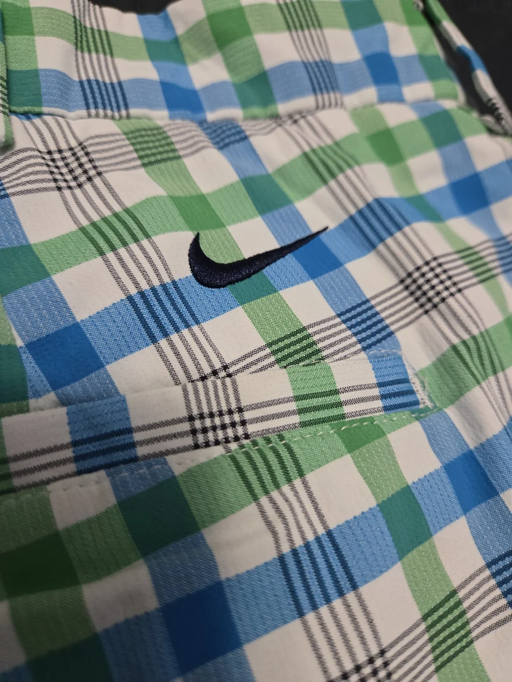 Men's Green & Blue Plaid Golf Shorts - Unbranded